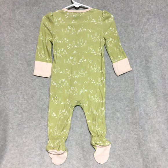 Cloud Island Baby Girl 3pk Sleep N Play 6-9m Footie Pajamas Zip-Up Pink Green - Picture 7 of 12